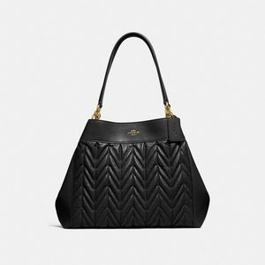 NWT Coach Lexy quilted black leather shoulder bag